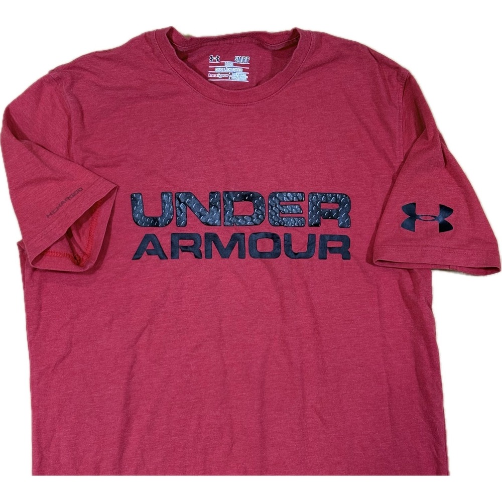 Under Armour‎ Graphic Tee Kids Small Red Short Sleeve HeatGear Athletic Shirt